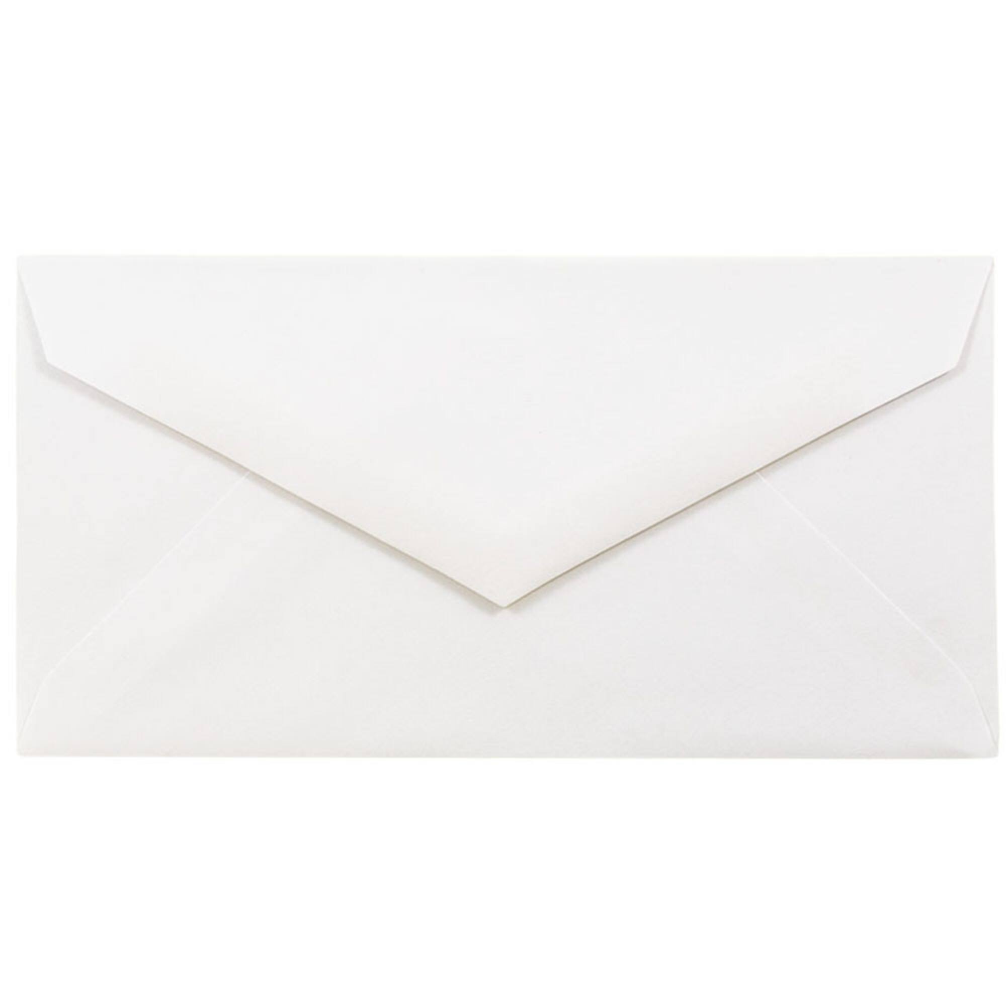 JAM Paper 3.875" x 7.5" Bright White Wove Monarch Strathmore Invitation Envelopes, 50ct.